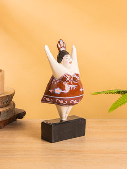 Фигурка на подставке «Балерина», 11×7×23 см, дерево, красная