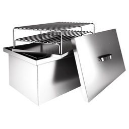 Коптильня Smoky Proof 48х28,5х22см, сталь s1,2мм, 2-х ярусная, с гидрозатвором, крышка, две решетки, поддон, Grillux (Россия)