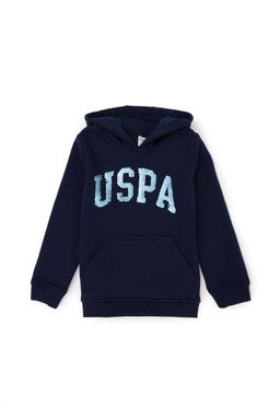 Базовый свитшот темно-синего цвета для девочек