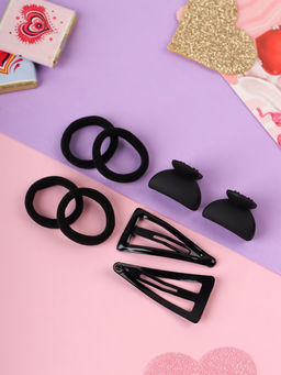Цена за 12 шт. Набор для волос «Эстер»: 10 резинок, 2 см, 4 крабика 2 см, 2 невидимки 4.5 см, классик, чёрный