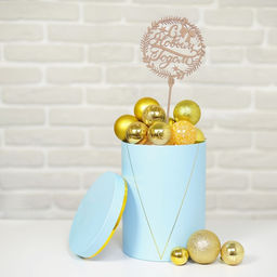 Цена за 5 шт. Топпер деревянный С Новым годом Венок 120х117