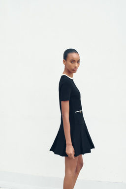 SHORT KNIT DRESS WITH BOX PLEATS - Zara фото 2