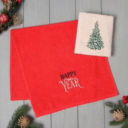 Набор полотенец «Этель. Снежная ель» 30×60 см - 2 шт., 100% хлопок, 340 г/м²