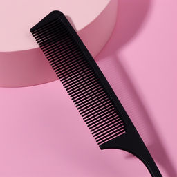 Расчёска антистатическая, 21×2.8(±1) см, с хвостиком, карбон, чёрная