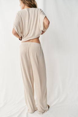 PANTAL?N R?STICO WIDE LEG / Beige claro - Zara фото 6