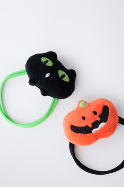 TWO-PACK OF PUMPKIN AND CAT HAIR TIES - Zara фото 3