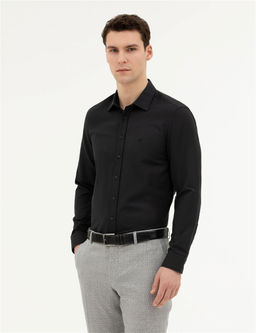 Siyah Slim Fit Uzun Kollu G_mlek