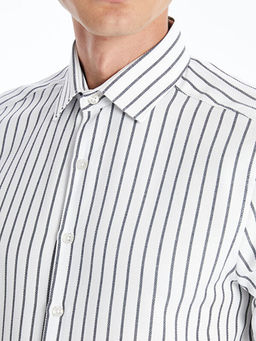 Slim Fit Uzun Kollu ?izgili Arm?rl? Erkek G?mlek - Waikiki фото 3