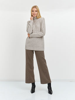 брюки женские широкие в коричневых цветах