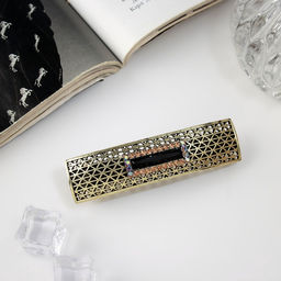 Заколка - автомат для волос «Роуз», прямой, 8.5 см, тёмное золото