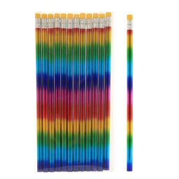 Цена за 12 шт. Карандаш чёрнографитный с ластиком Голограмма Calligrata, твёрдость НВ, МИКС  фото 3