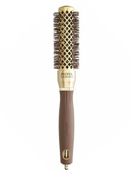 Olivia Garden Термобрашинг для укладки волос / Expert Blowout Shine Wavy Bristles Gold & Brown, 20 мм, коричневый
