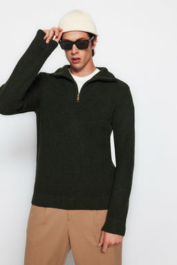 TRENDYOL MAN Ekru Regular Fit Yunlu Fermuarl? Bal?kc? Yaka Triko Kazak TMNAW22KZ0347 - Trendyolmilla фото 42