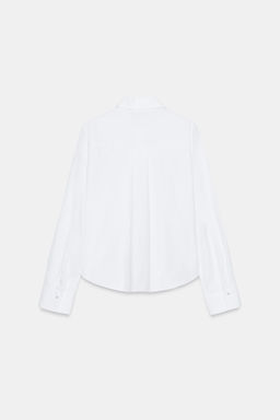 POPLIN SHIRT WITH FAUX PEARLS - Zara фото 8