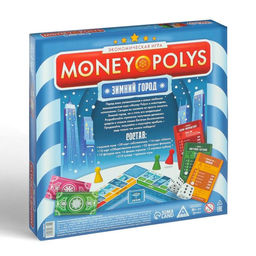 Новогодняя настольная игра Новый год: MONEY POLYS. Зимний город, 60 карт, 2 кубика, 6 фишек, 10+