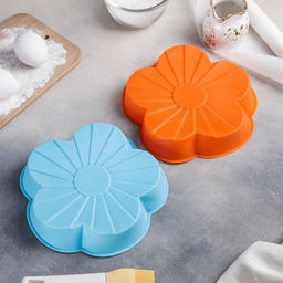 Форма для выпечки Доляна Цветок, силикон, 20?20?4 см, красная  фото 6