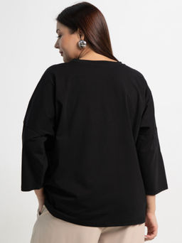 Блуза Ромашка (черная) Б15384-24М