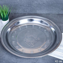 Блюдо 42 см металл с декором Цветы / JP-56 /уп 80/ 0.450 - Галеонтрейд фото 3