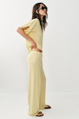 PANTAL?N R?STICO WIDE LEG / Amarillo claro - Zara фото 3