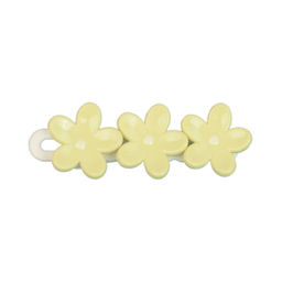 Заколка для волос зажим, арт. 71765 / 10 ЦВЕТОЧКИ (в наборе: 1шт., 6,4 см, черный металл, полиэфирная смола, цвет: жёлтый, подложка из мелованного картона + ПЭТ-пакет с европодвесом)