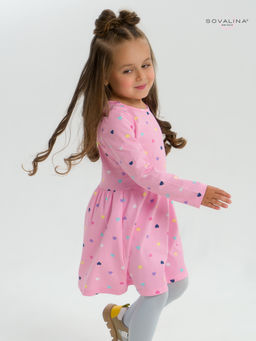 Платье Эля цветные сердечки на розовом - Sovalina фото 31
