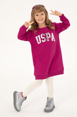 Трикотажное платье цвета фуксии для девочки - U.s. polo assn фото 2