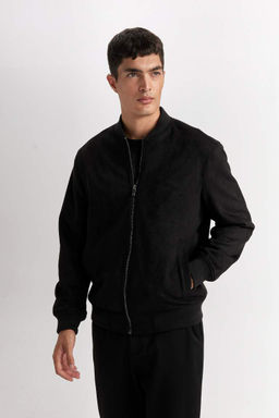 Slim Fit Suet Bomber Mont Ceket Dar Kesim Kolej Yaka Fermuarl? Cift Cepli Mevsimlik Baharl?k Hafif - Defacto фото 2