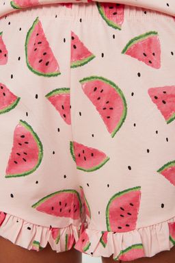 Trendyolmilla Pembe %100 Pamuklu Karpuz Desenli F?rf?rl? Sortlu Orme Pijama Tak?m? THMSS21PT0670 фото 12