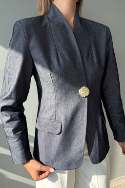 Lacivert Gold Dugme Detayl? Blazer Ceket TWOAW26BC00046