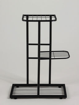 Подставка для цветов Greengo, 3 полки, 43×22×57 см, напольная, металл, чёрная