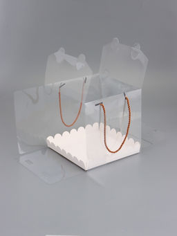 Кондитерская коробка под рулет, белая, с ручками, 20×20×20 см