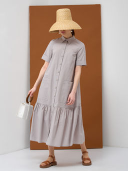 Платье хлопок OD-791-2 серый OD-791-2