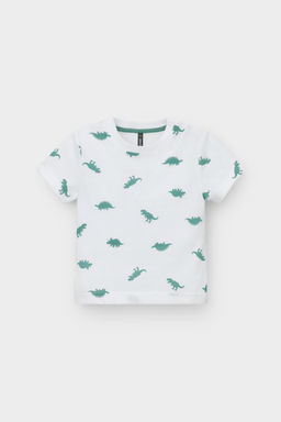 Crockid _ КР 302737/белый,дино к558 фуфайка (футболка) д/мал яс  фото 2