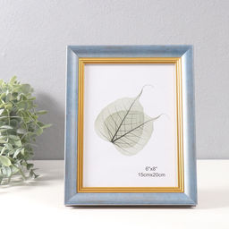 Фоторамка для фото 15×20 см «Габриэль», пластик, синяя с золотой полосой, 2.2×19×24 см