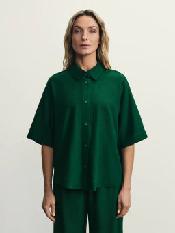 Льняная рубашка прямого кроя / Zarina  фото 4