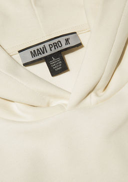 S?rt Bask?l? Beyaz Sweatshirt - Mavi фото 6