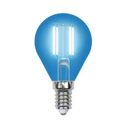 LED-G45-5W/BLUE/E14 GLA02BL Лампа светодиодная. Форма "шар". Серия Air color. Синий свет. Картон. ТМ Uniel