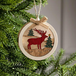 Ёлочная игрушка Шар с оленёнком, 10х10х3 см, от батареек, свечение тёплое белое - Luazon lighting фото 2