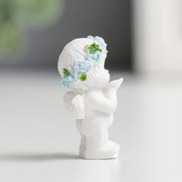 Цена за 2 шт. Фигурка полистоун Ангелочек малышок, голубой веночек, 3?1.5?2 см, МИКС