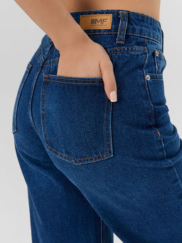 Джинсы женские wide leg темно-синие - Mark formelle фото 6