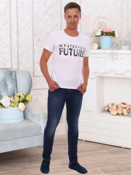 Future(белый) футболка муж. , кулирка с лайкрой (95%хлопок 5%лайкра)