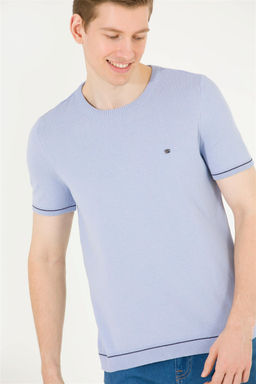 Мужской голубой трикотажный свитер - U.s. polo assn фото 11