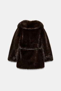 FAUX FUR BELTED COAT