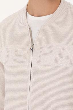 U. S. Polo Assn Мужской кардиган из меланжевого трикотажа с камнями - U.s. polo assn фото 21