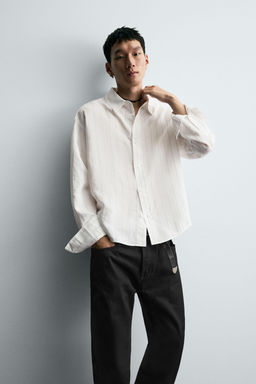 IRREGULAR STRIPE FLOWING SHIRT - Zara фото 6