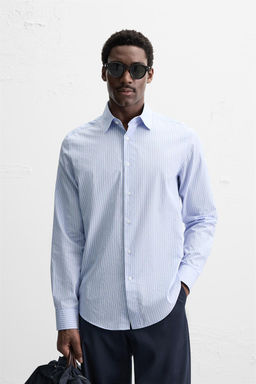 STRIPED SHIRT WITH CONTRAST COLLAR - Zara фото 2