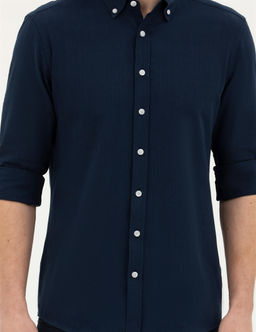Lacivert Slim Fit Uzun Kollu G_mlek - Pierre cardin фото 6