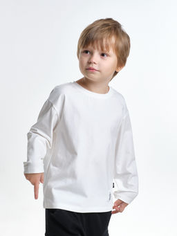 Базовый лонгслив для мальчика 22-6007 белый - Mini maxi фото 31
