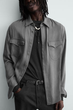 FLUID SHIRT WITH POCKETS - Zara фото 6