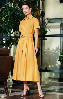 Платье из однотонного хлопка